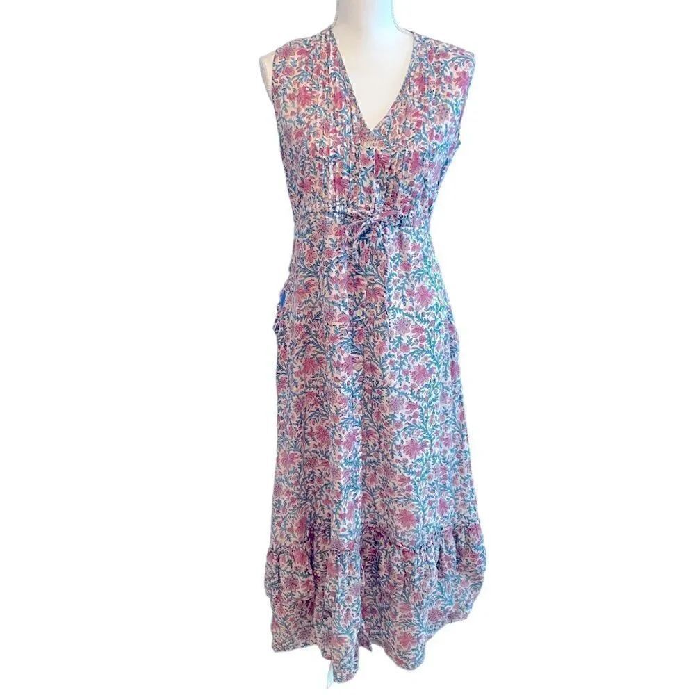 Banjanan Floral Dress Pink & Blue Size Large